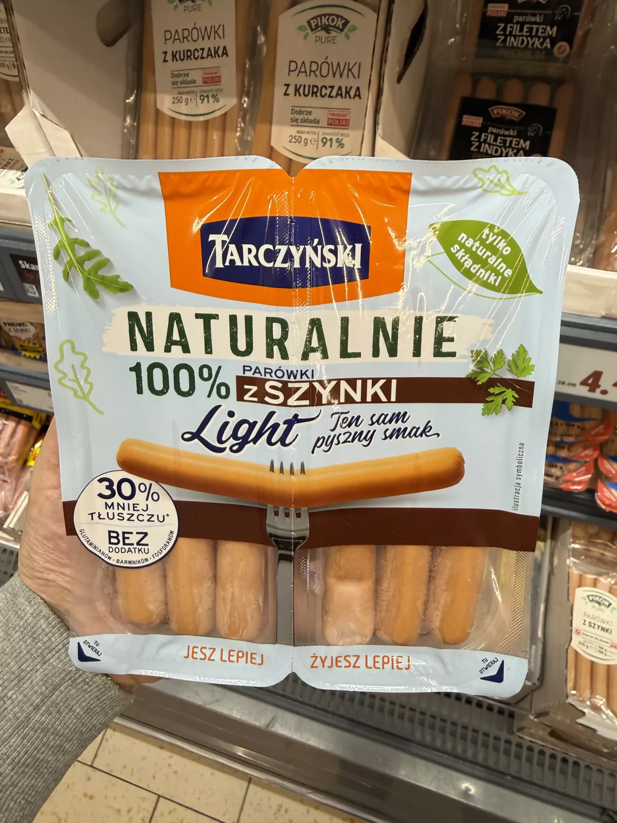 Tarczyński Naturalnie Parówki 100% z Szynki Light | 200g