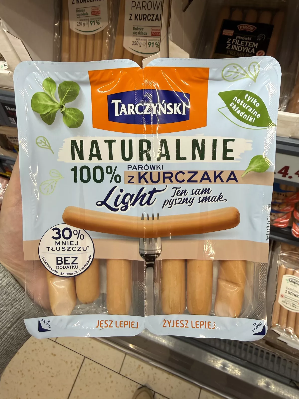 Tarczyński Naturalnie Parówki 100% z Kurczaka Light | 200g