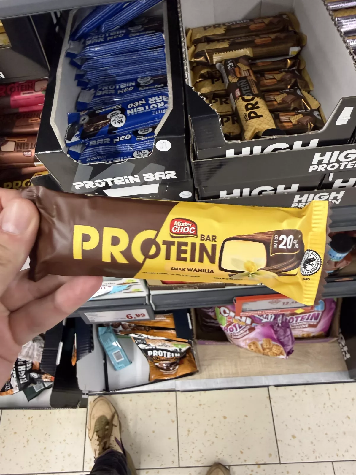 Mister Choc Protein Bar smak wanilia | 50g