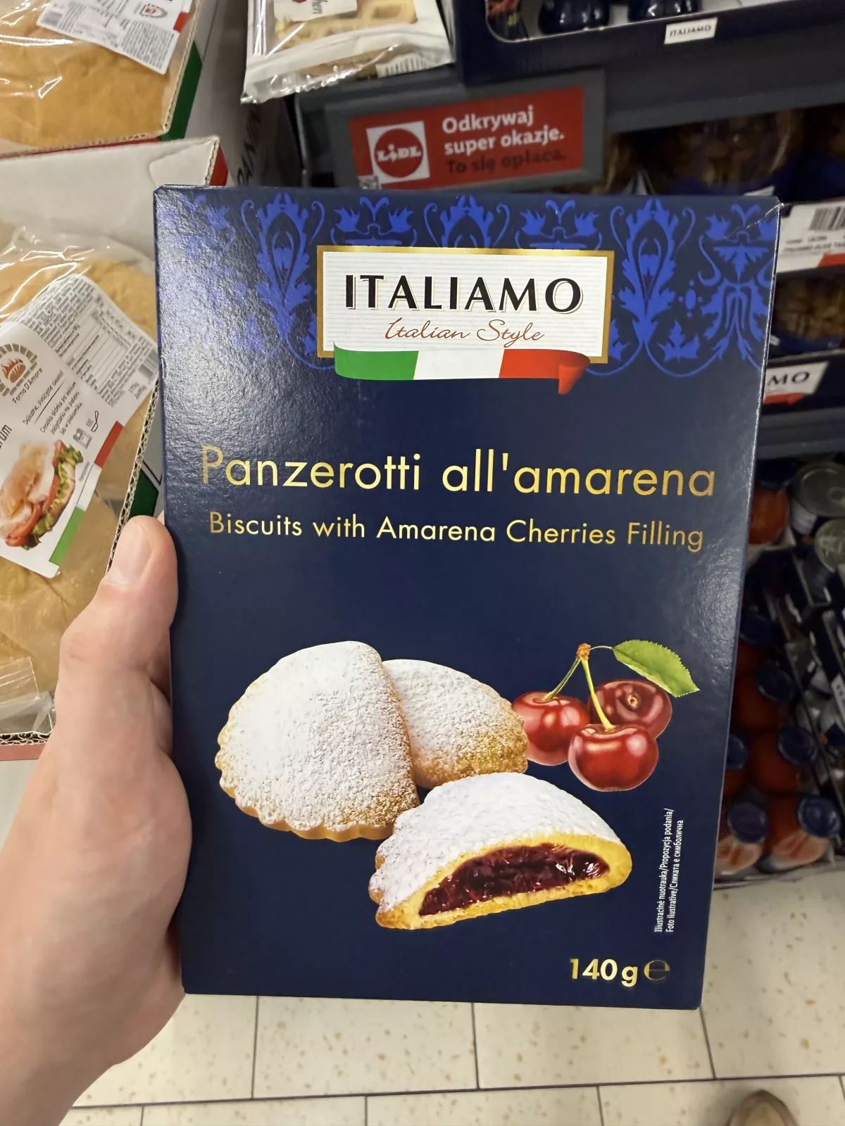 Italiamo Panzerotti all’amarena Biscuits with Amarena Cherries Filling / Kruche ciastka z nadzieniem z wiśniami amarena | 140g
