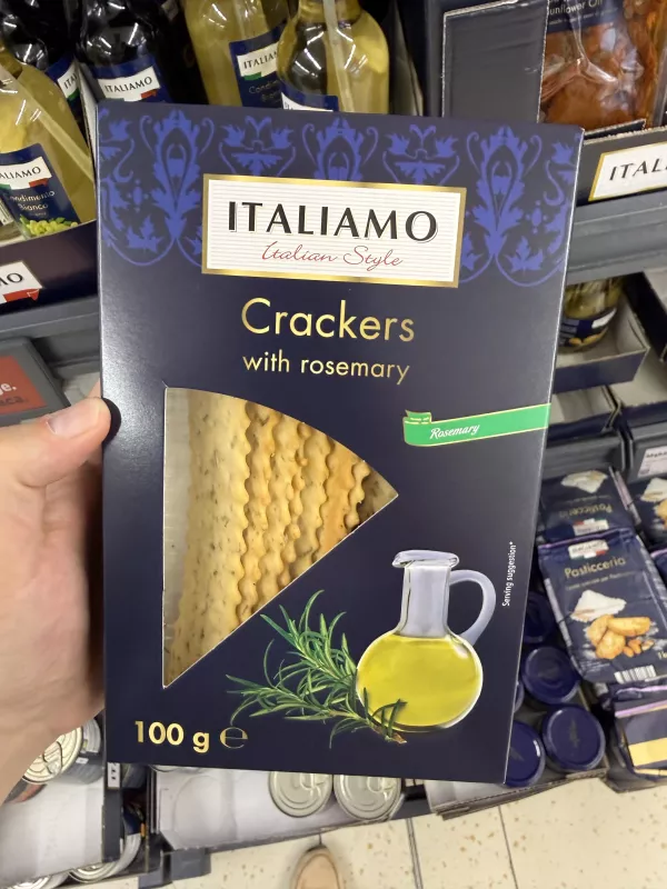 Italiamo Crackers with rosemary / Krakersy z rozmarynem | 100g