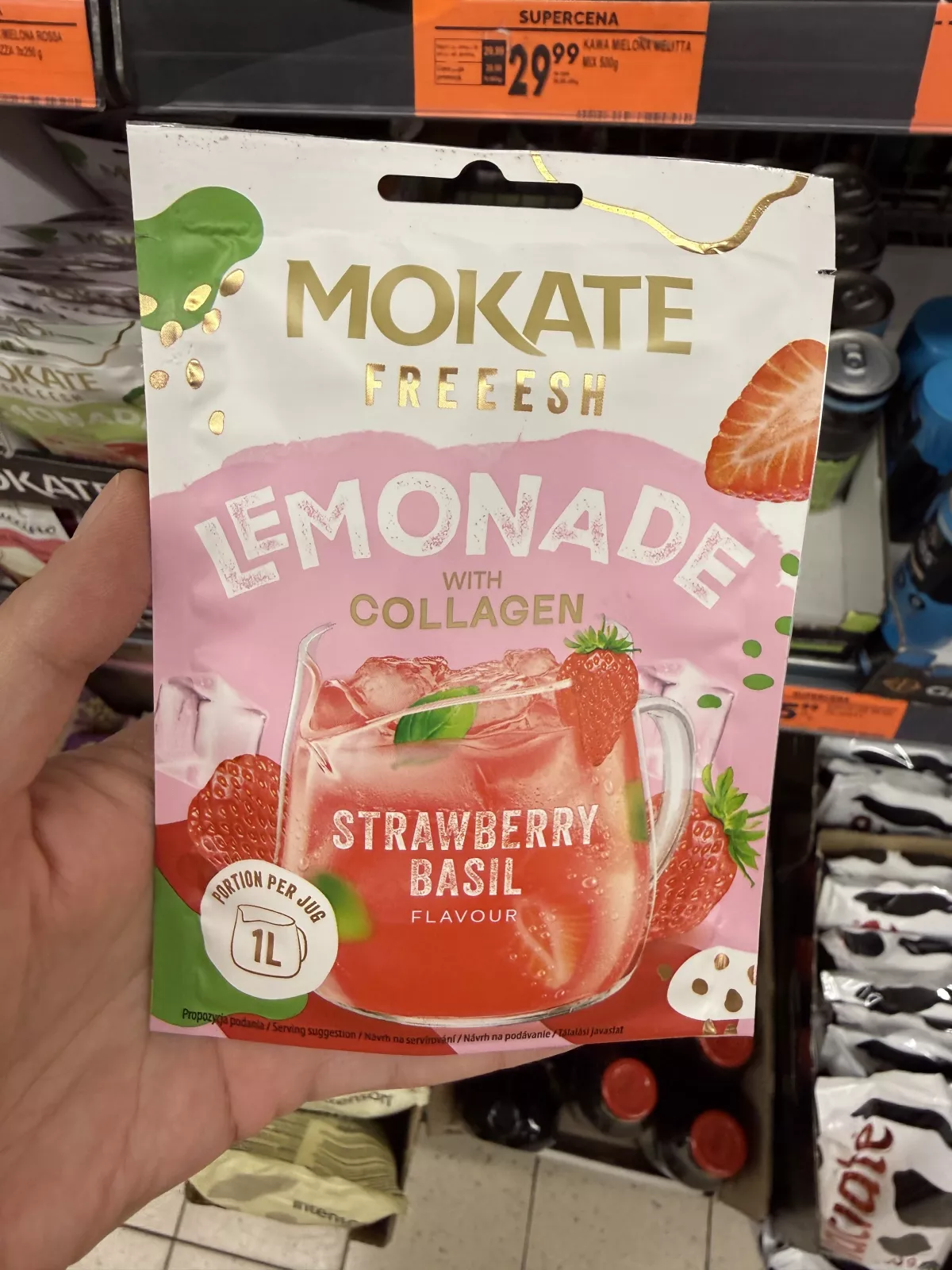 Mokate Freeesh Lemonade with Collagen Strawberry Basil Flavour | 40g