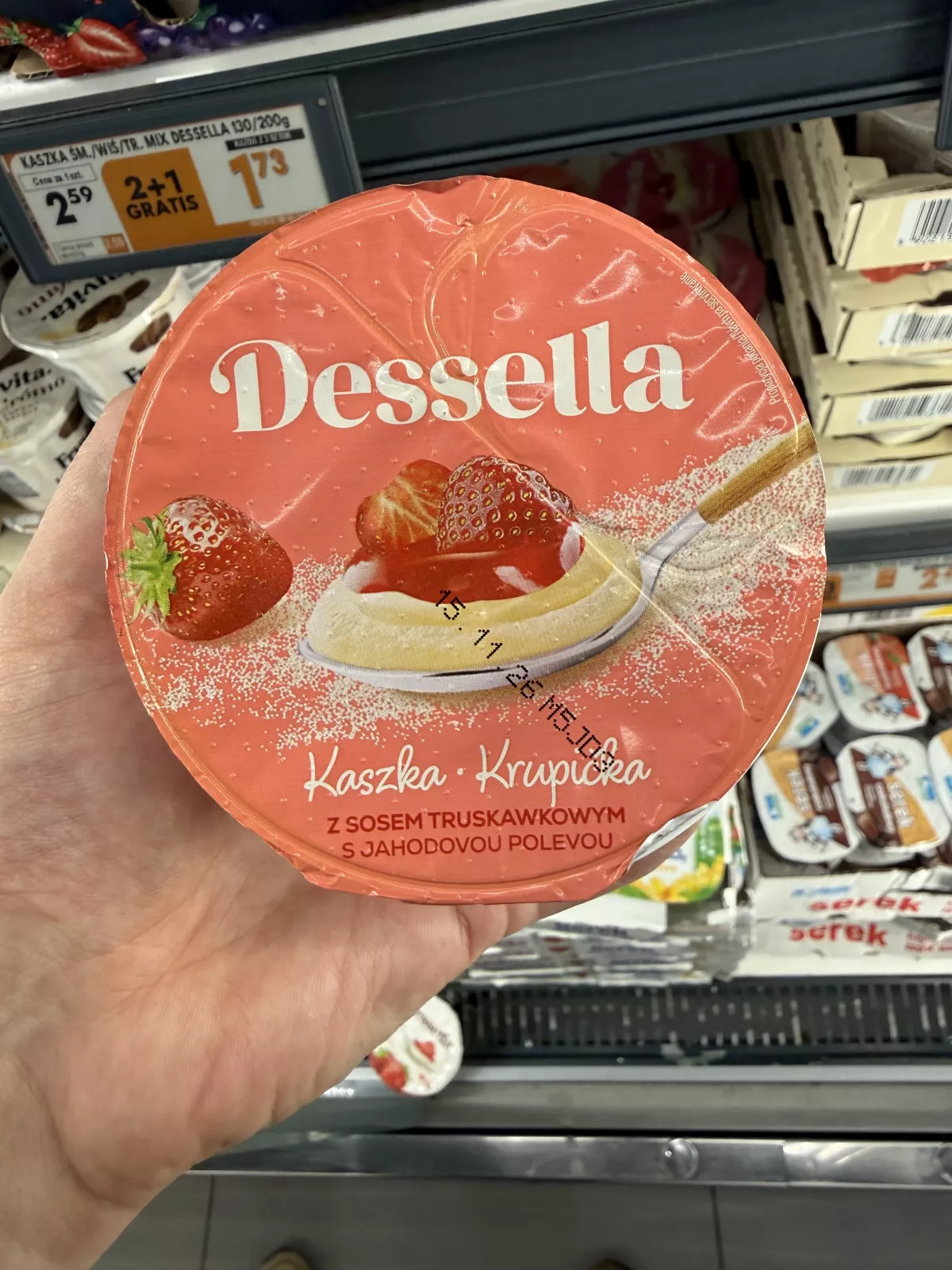 Dessella Kaszka krupicka z sosem truskawkowym | 130g