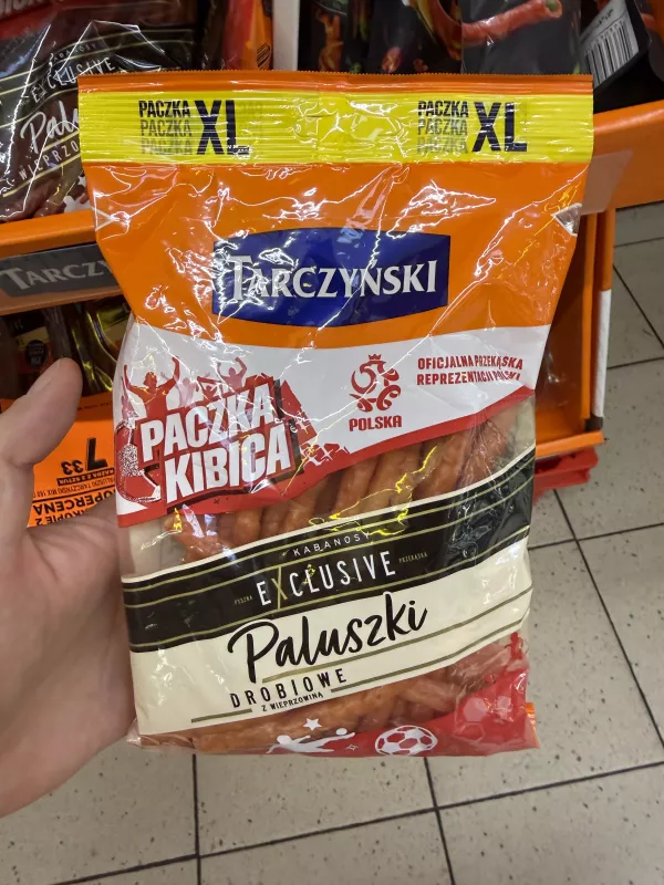 Tarczyński Kabanosy Exclusive Paluszki Drobiowe z wieprzowiną Paczka Kibica XL | 160g