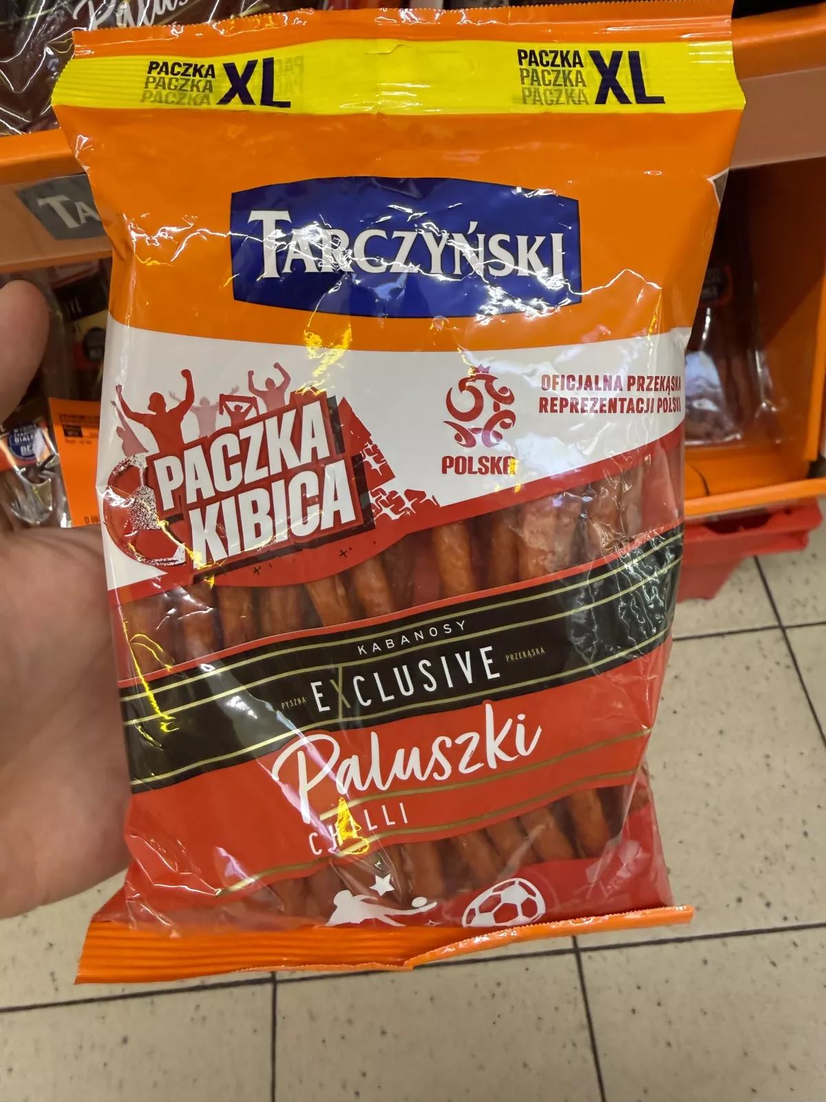 Tarczyński Kabanosy Exclusive Paluszki Chilli Paczka Kibica XL | 160g