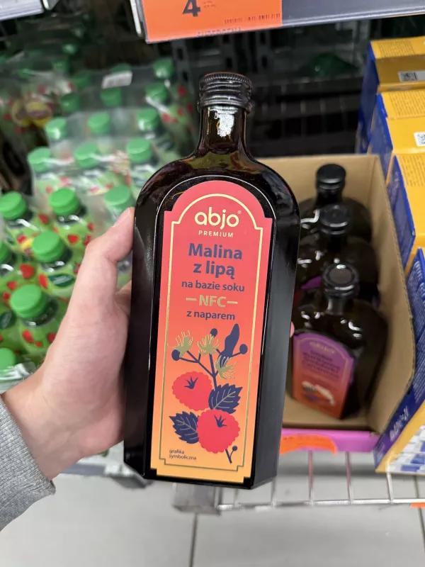 Abjo Premium Malina z lipą napój na bazie soku NFC z naparem | 500ml