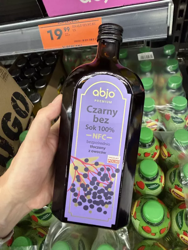 Abjo Premium Czarny bez Sok 100% NFC | 500ml