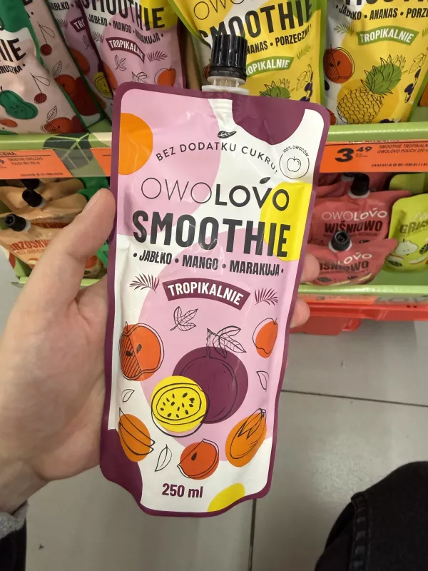 Owolovo Smoothie Jabłko-Mango-Marakuja Tropikalnie | 250ml