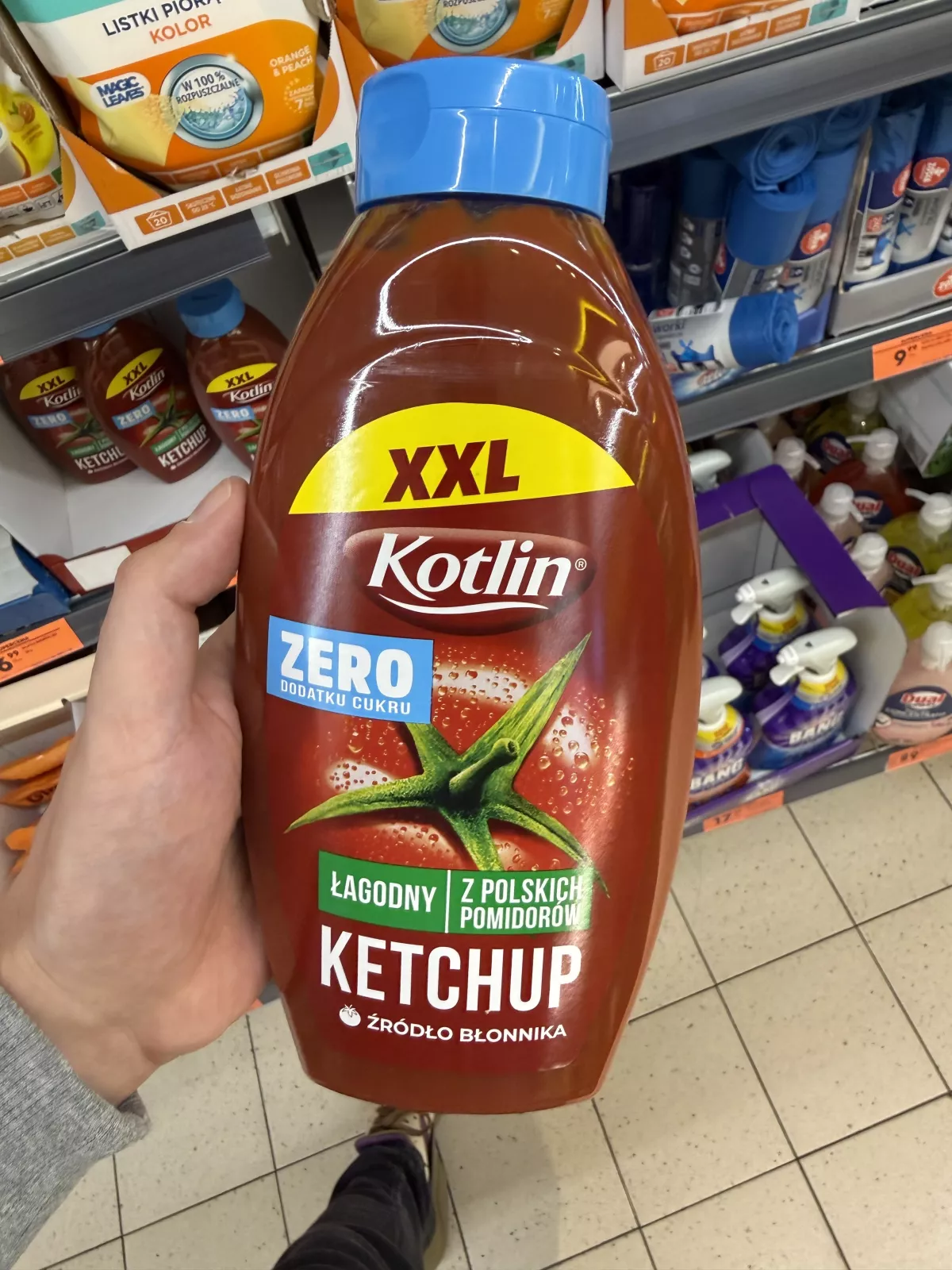 Kotlin Ketchup Łagodny Zero dodatku cukru XXL | 900g