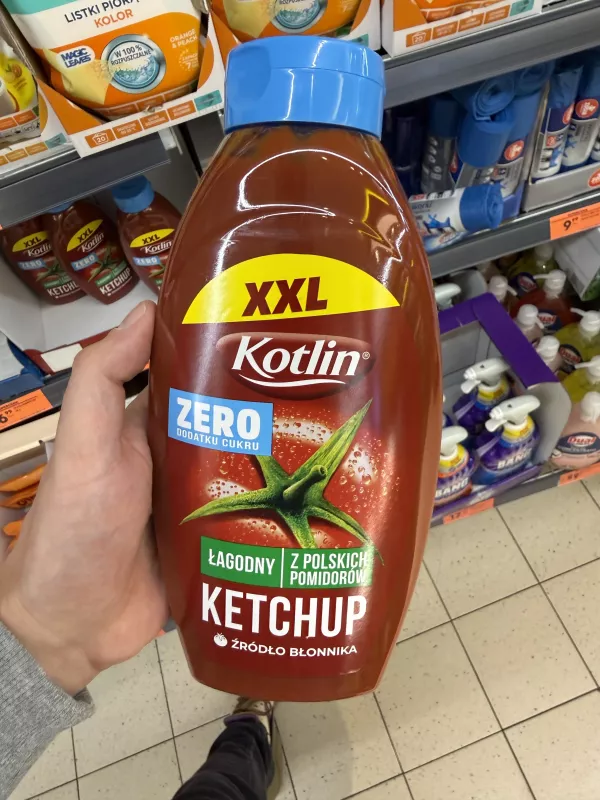 Kotlin Ketchup Łagodny Zero dodatku cukru XXL | 900g