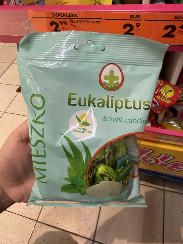 Mieszko Eukaliptus & mint candies / Karmelki twarde z olejkiem eukaliptusowym i miętowym | 150g