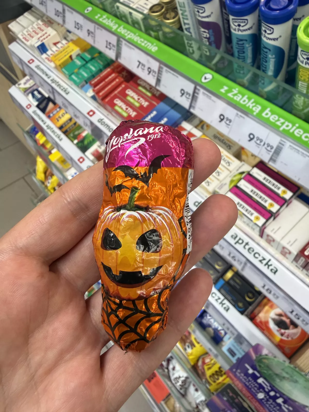 Goplana Halloween Figurka o smaku karmelowym w czekoladzie (dynia) | 30g