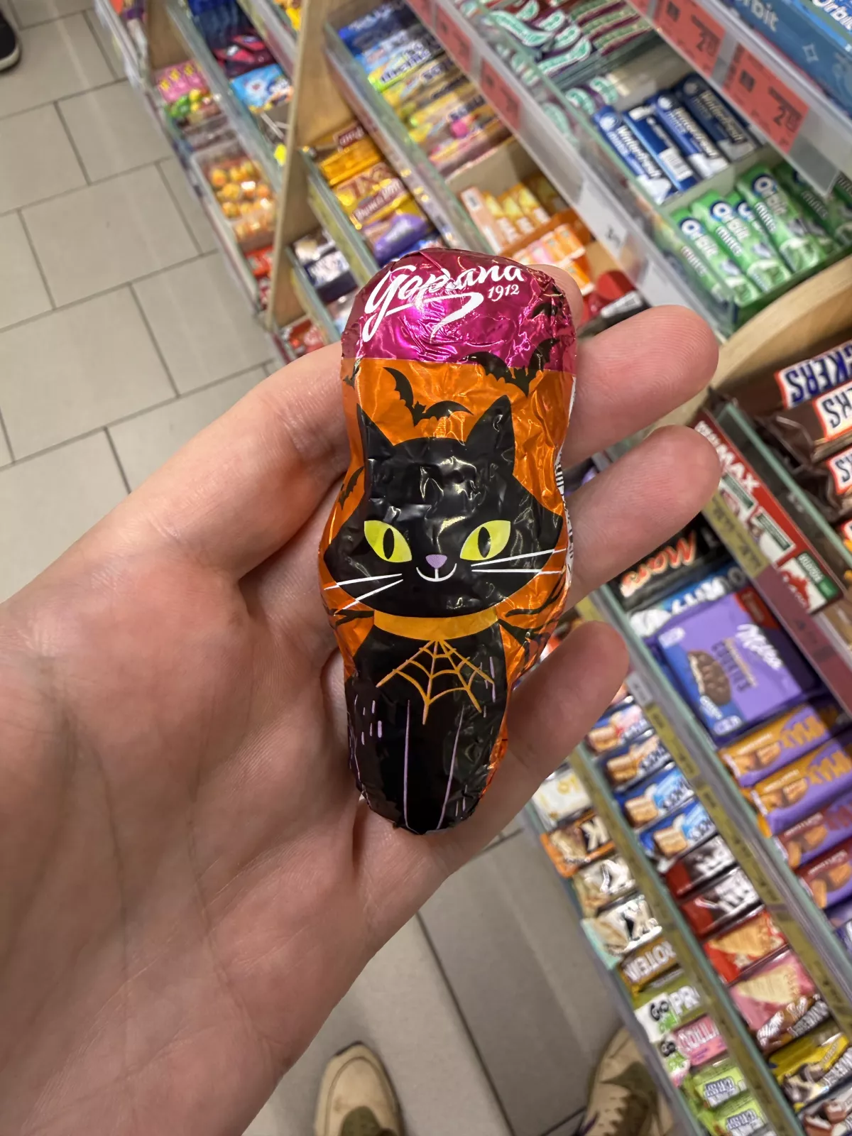 Goplana Halloween Figurka o smaku karmelowym w czekoladzie (czarny kot) | 30g
