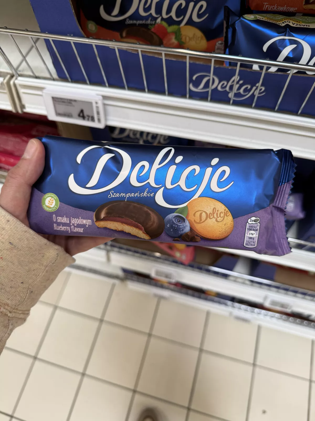 Delicje Szampańskie o smaku jagodowym | 147g