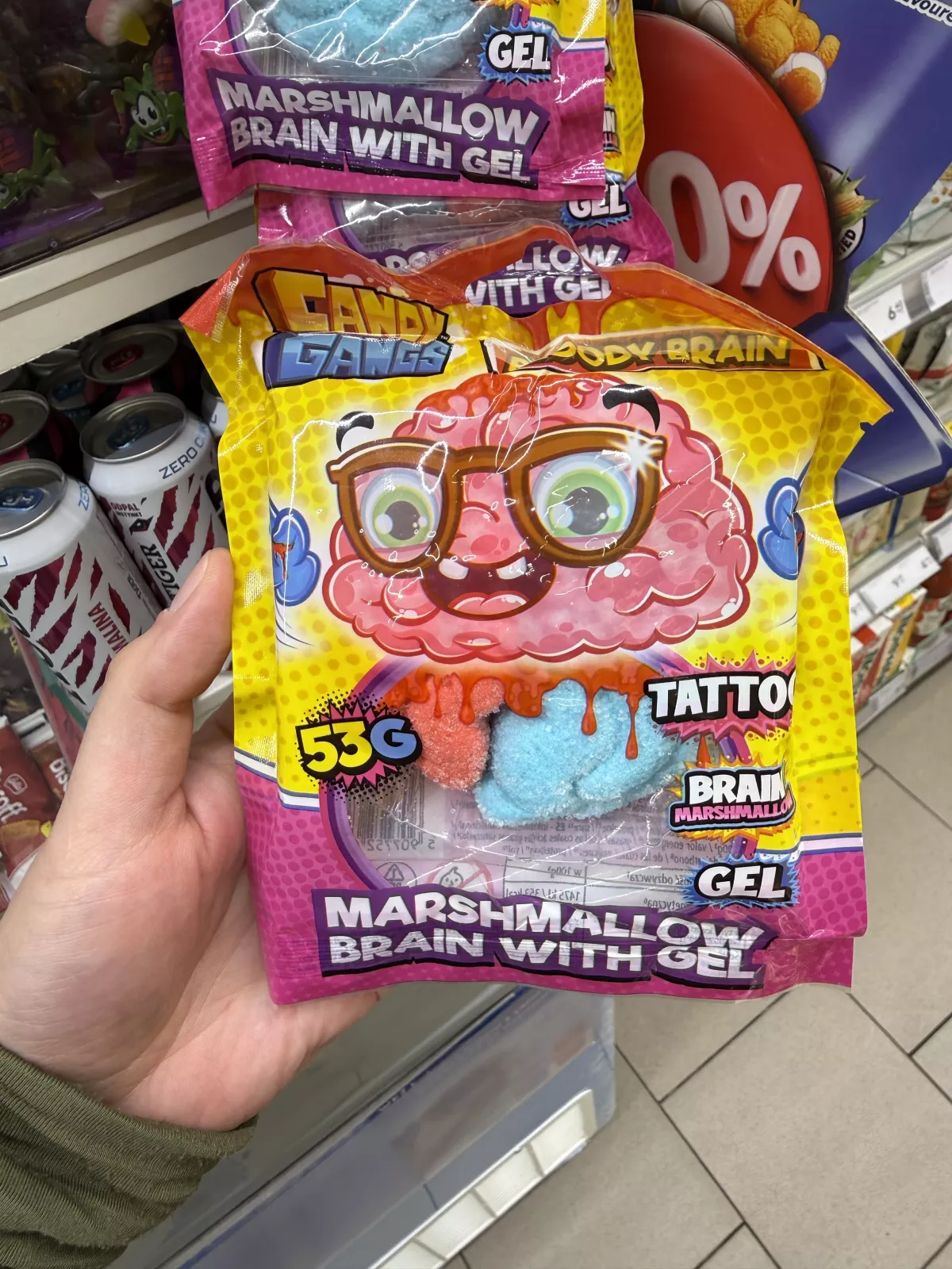 Candy Gangs Bloody Brain Marshmallow Brain with Gel / pianka-mózg z żelem | 53g