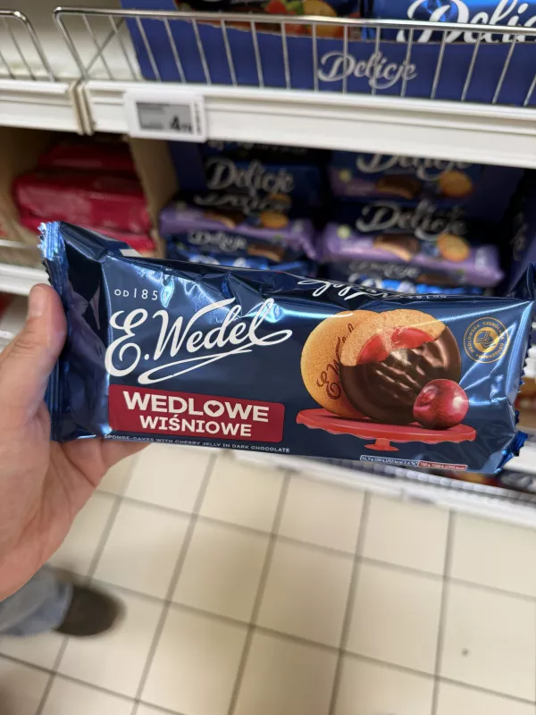 E.Wedel Wedlowe Wiśniowe biszkopty z galaretką wiśniową w czekoladzie | 147g