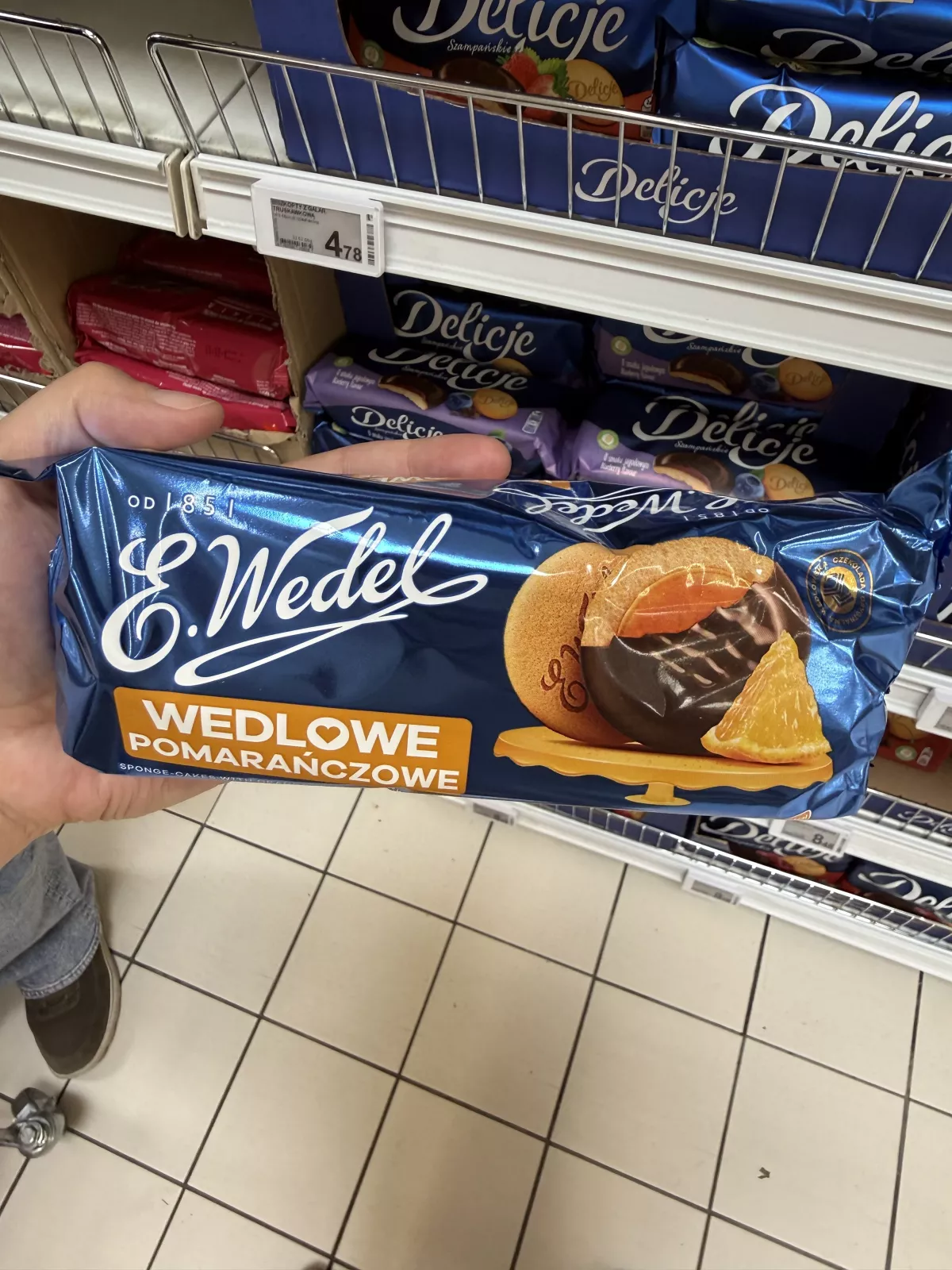 E.Wedel Wedlowe Pomarańczowe biszkopty z galaretką pomarańczową w czekoladzie | 147g