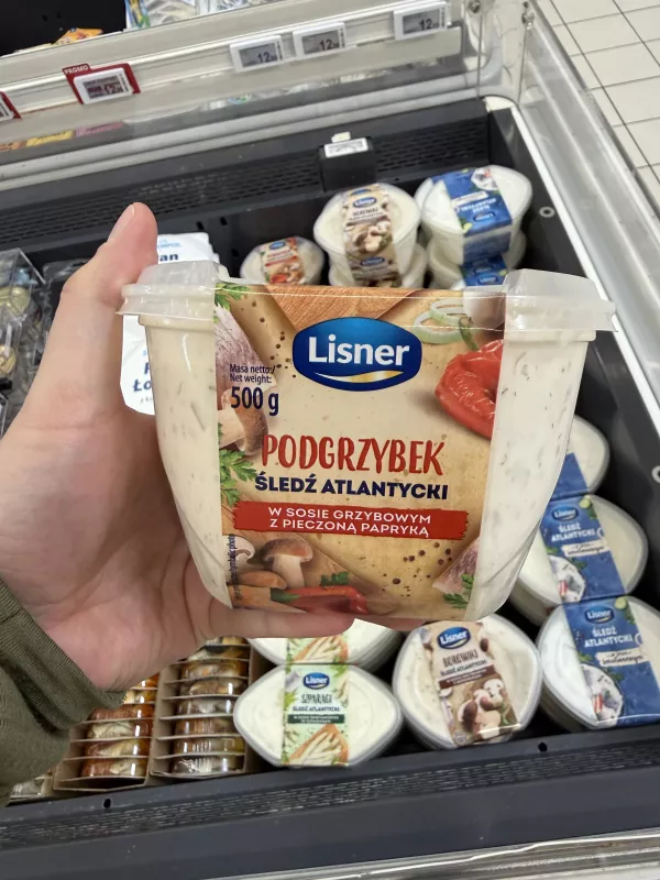 Lisner Podgrzybek Śledź atlantycki w sosie grzybowym z pieczoną papryką | 500g