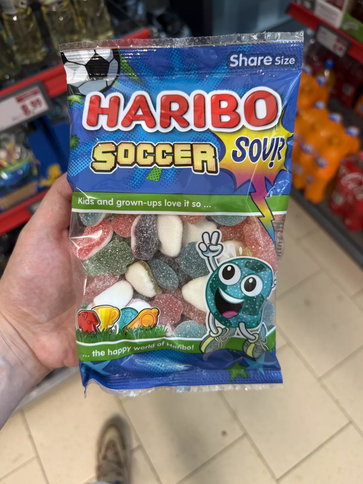 Haribo Soccer Sour Share Size (niebieskie opakowanie) | 300g