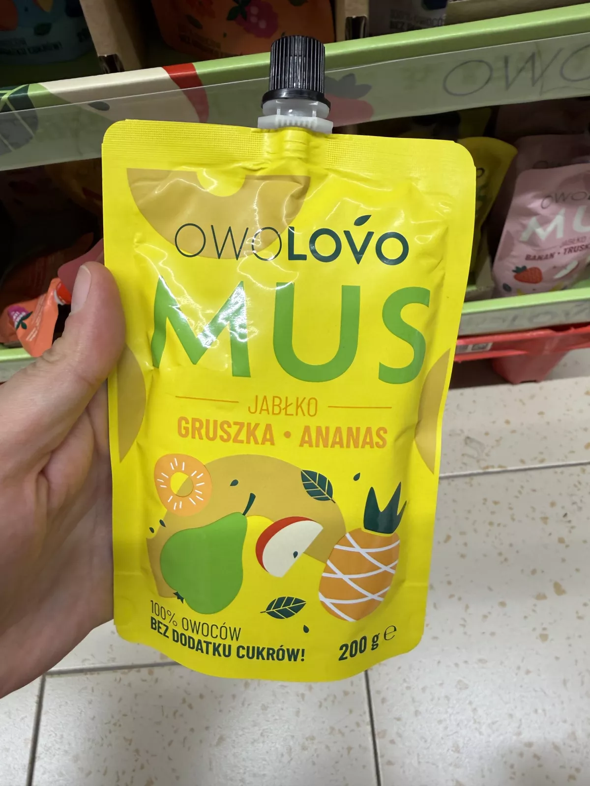 Owolovo Mus Jabłko Gruszka Ananas | 200g