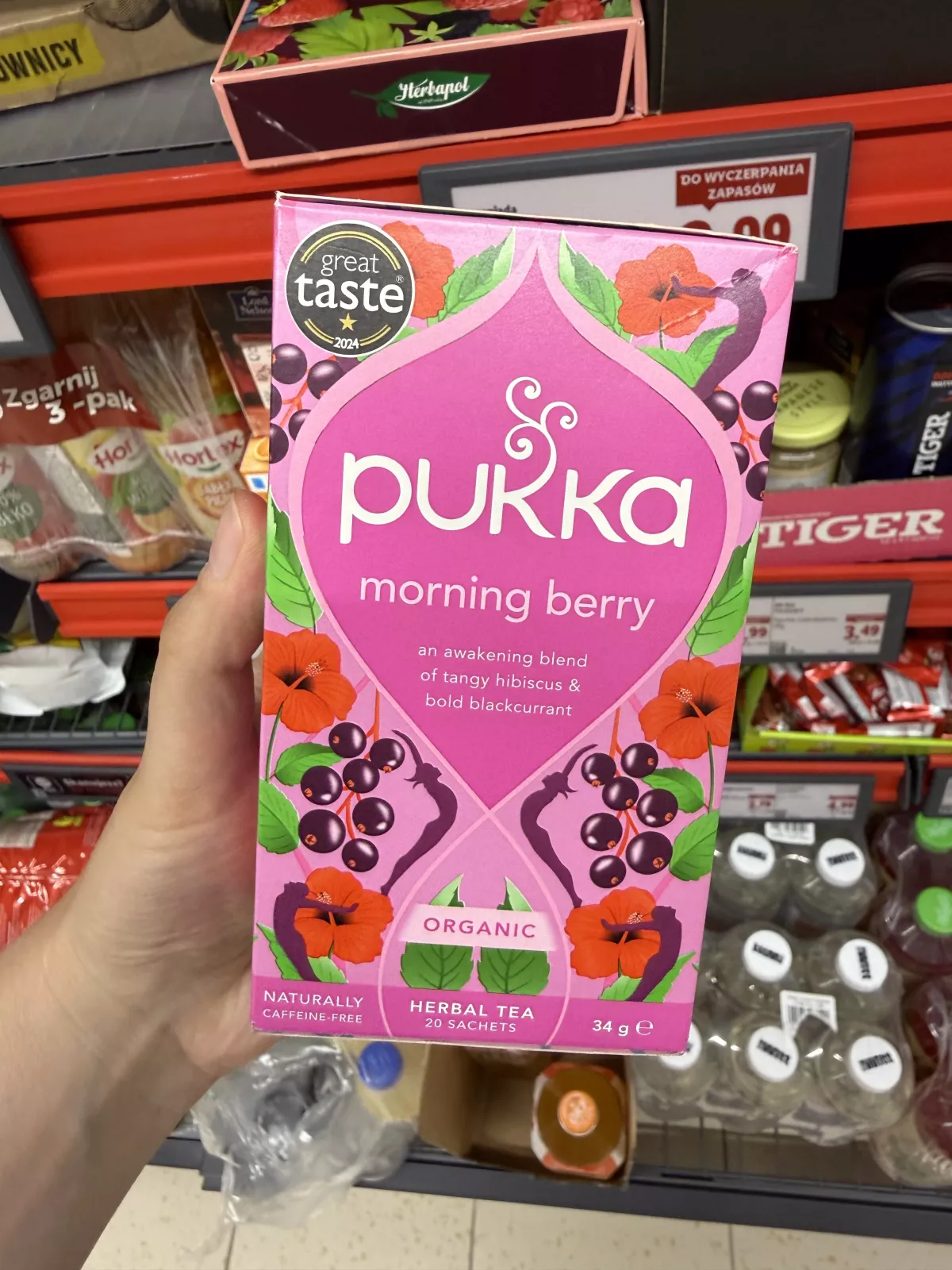 Pukka Morning Berry ekologiczna herbatka ziołowa z hibiskusem i czarną porzeczką 20 torebek | 34g