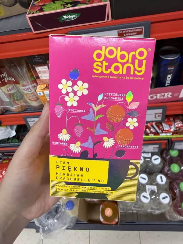 Dobrostany Stan: Piękno herbatka ziołowo-owocowa poziomka i mandarynka z DracoBelle Nu 20 torebek | 34g