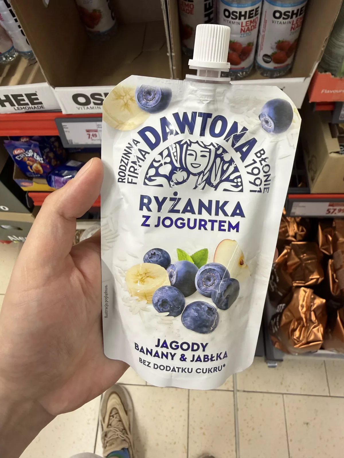 Dawtona Ryżanka z jogurtem Jagody, banany & jabłka | 170g