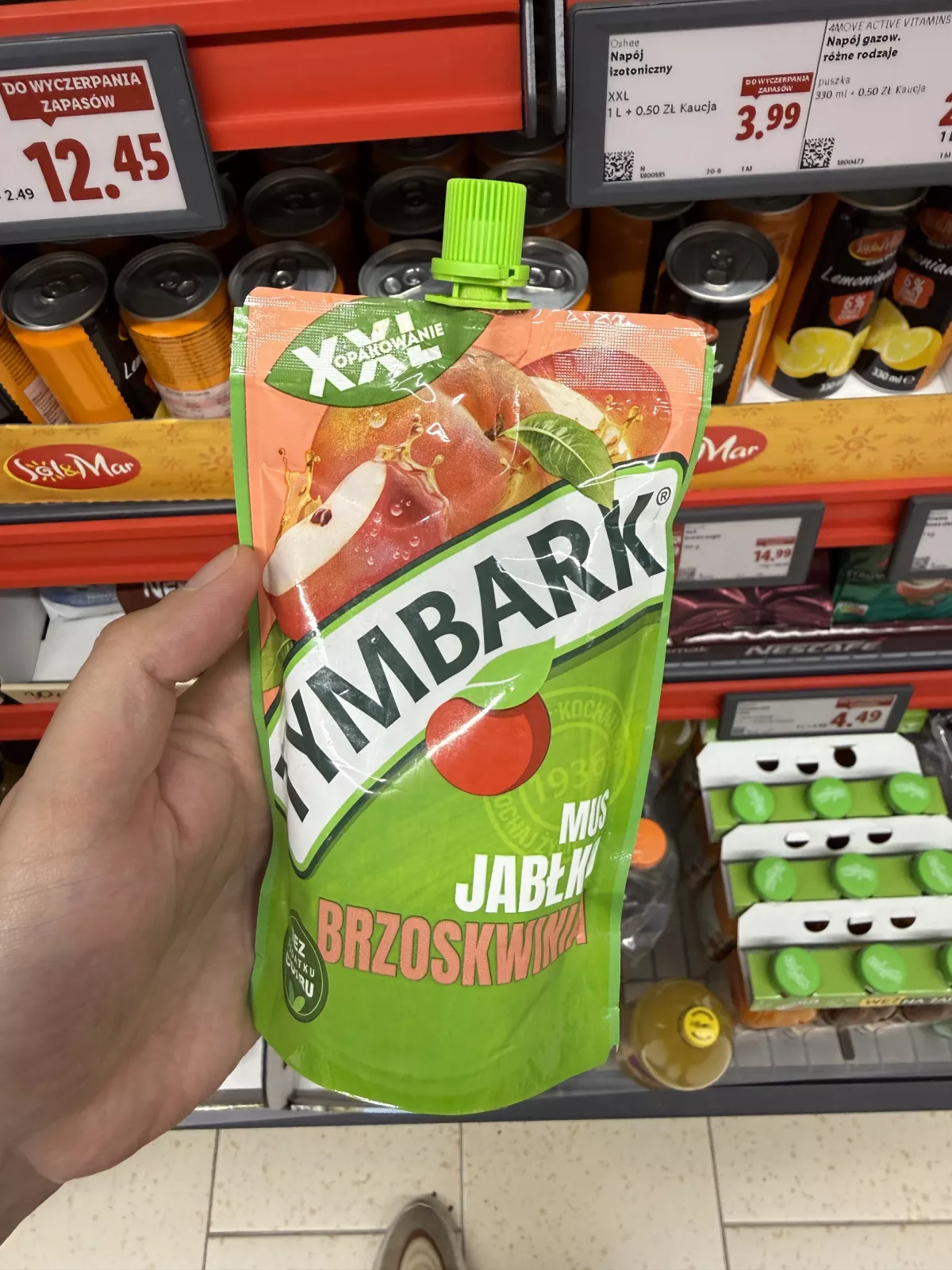 Tymbark Mus Jabłko, Brzoskwinia XXL | 200g