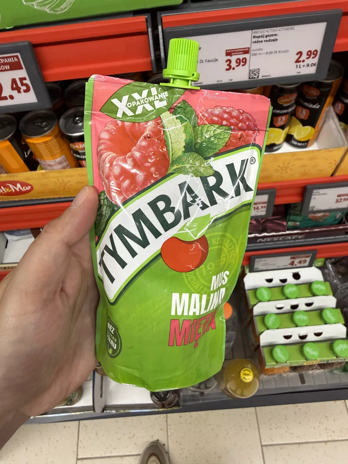 Tymbark Mus Malina, Mięta XXL | 200g