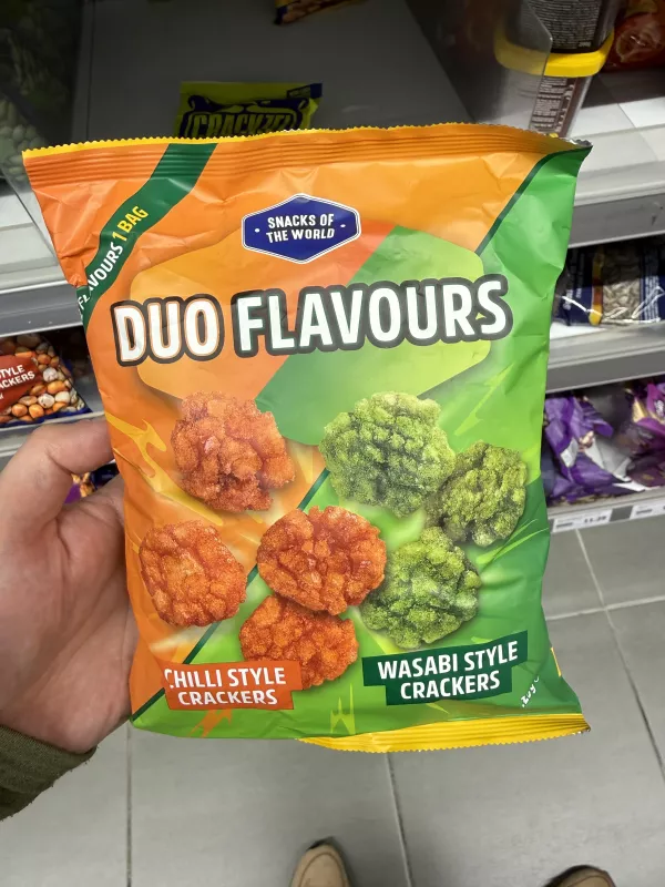 Snacks of the World Duo Flavours / Krakersy ryżowe o smaku chili i wasabi | 125g