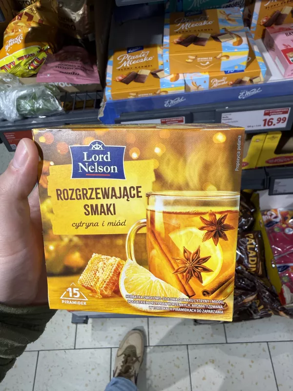 Lord Nelson Rozgrzewające Smaki Herbatka owocowo-ziołowa cytryna i miód 15 piramidek | 45g