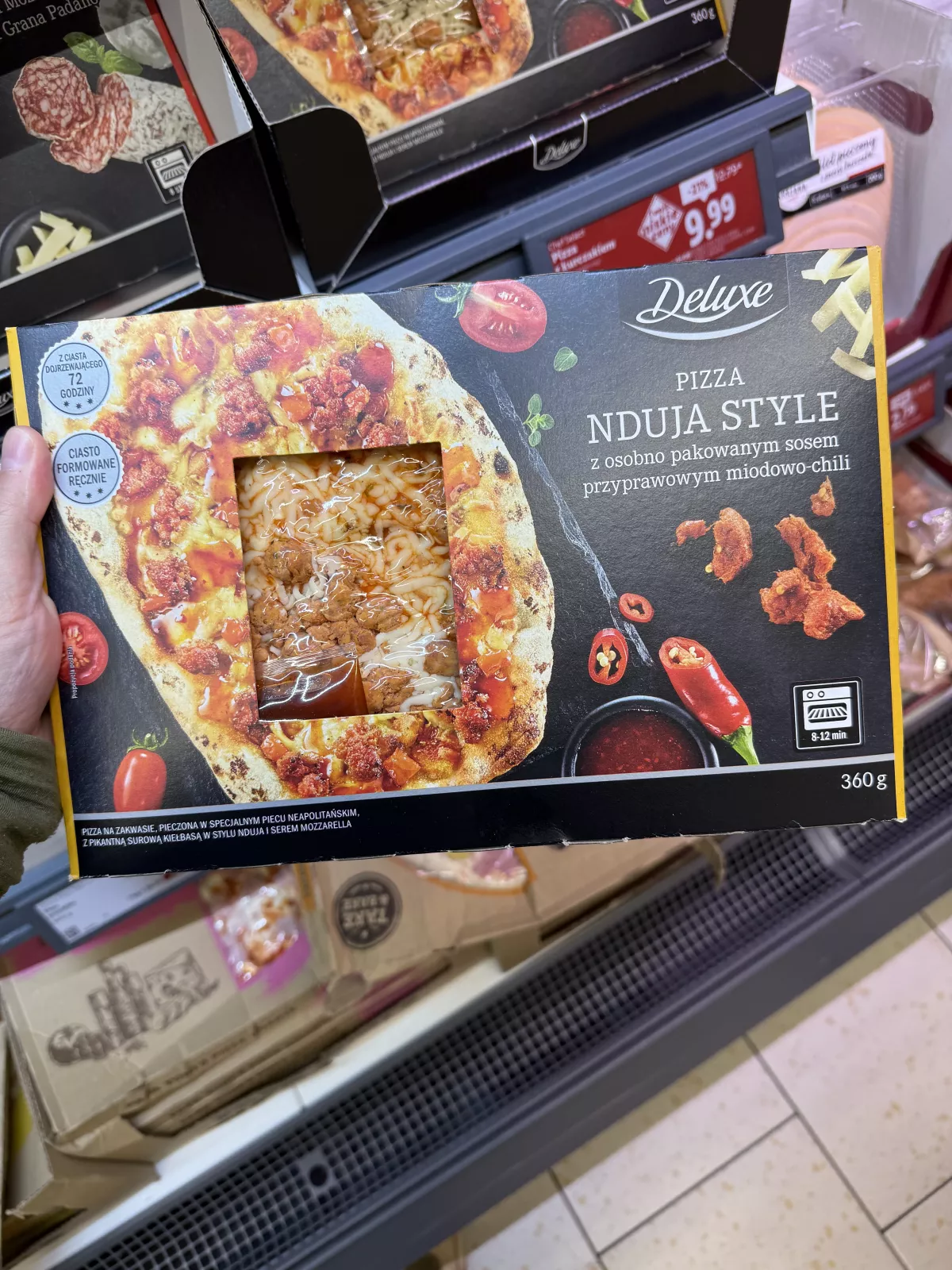Deluxe Pizza Nduja Style z sosem przyprawowym miodowo-chili | 360g
