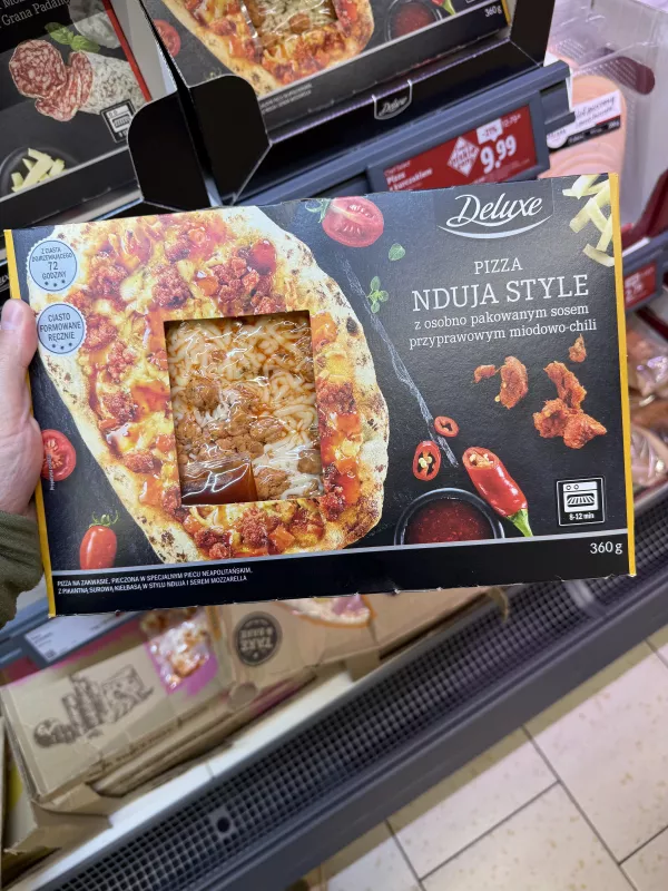 Deluxe Pizza Nduja Style z sosem przyprawowym miodowo-chili | 360g
