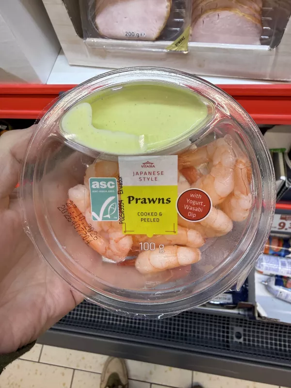 Vitasia Japanese Style Prawns with Yogurt Wasabi Dip / Krewetki białe gotowane z sosem jogurtowym wasabi | 100g