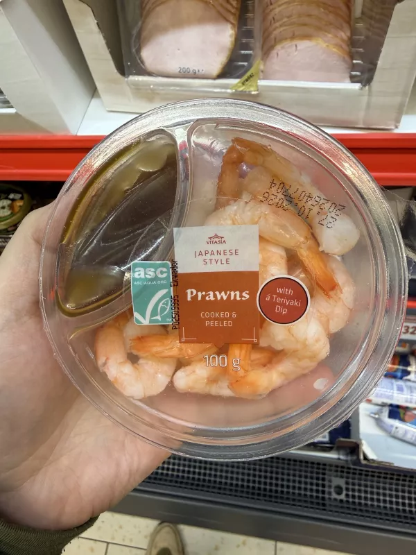 Vitasia Japanese Style Prawns with a Teriyaki Dip / Krewetki białe gotowane z sosem teriyaki | 100g