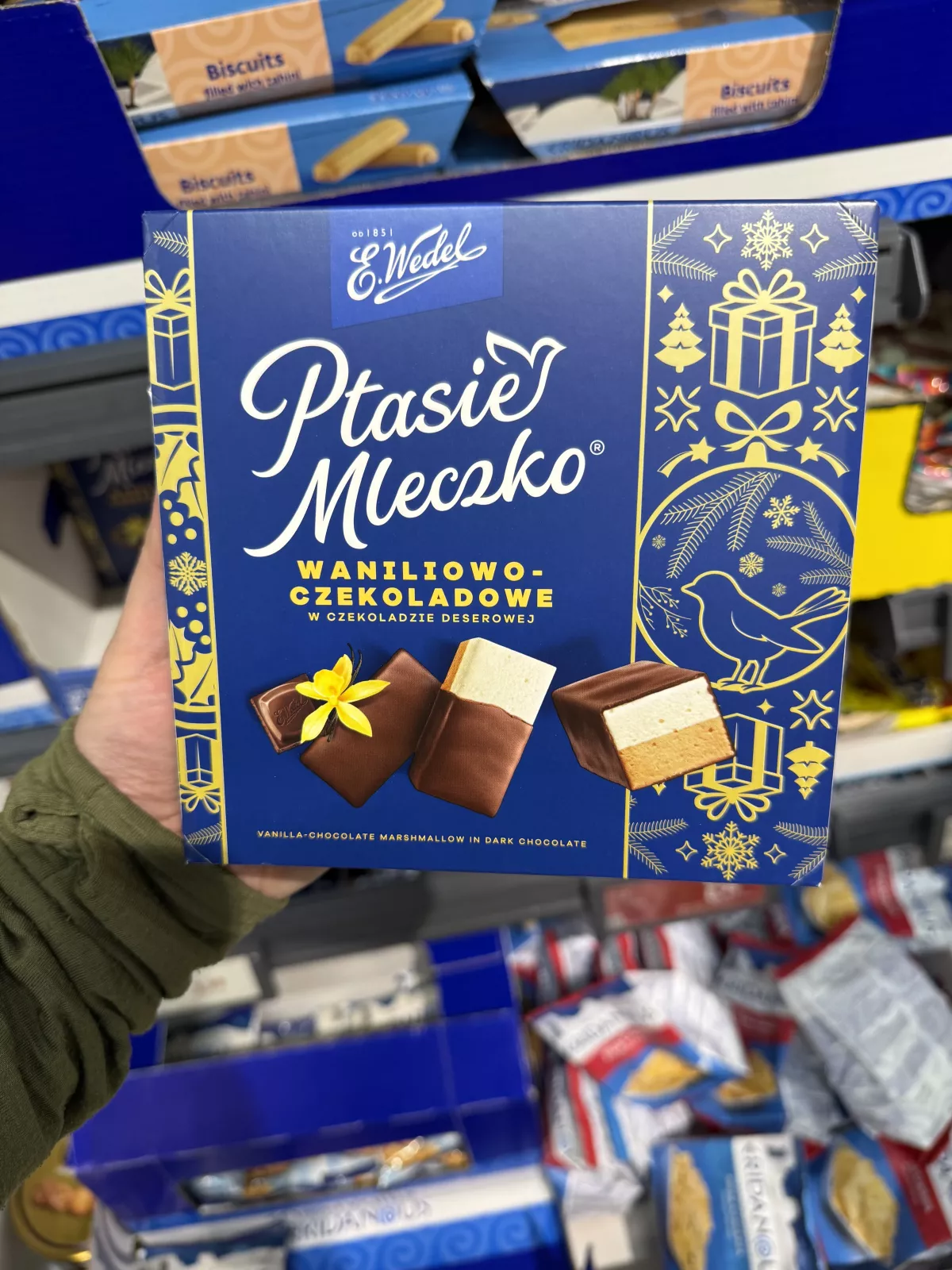 E. Wedel Ptasie Mleczko waniliowo-czekoladowe w czekoladzie deserowej | 340g