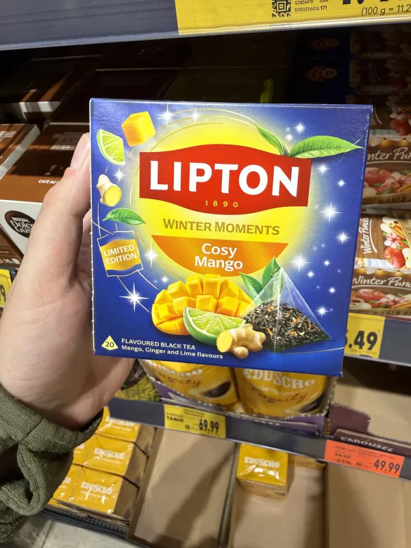 Lipton Winter Moments Cosy Mango herbata czarna aromatyzowana 20 torebek | 34g