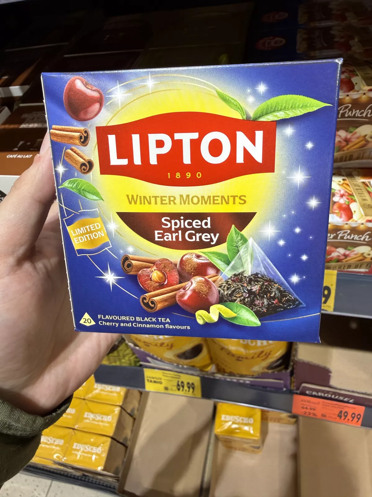 Lipton Winter Moments Spiced Earl Grey herbata czarna aromatyzowana 20 torebek | 34g