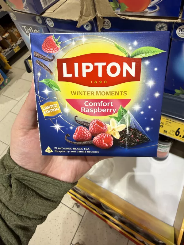 Lipton Winter Moments Comfort Raspberry herbata czarna aromatyzowana 20 torebek | 34g