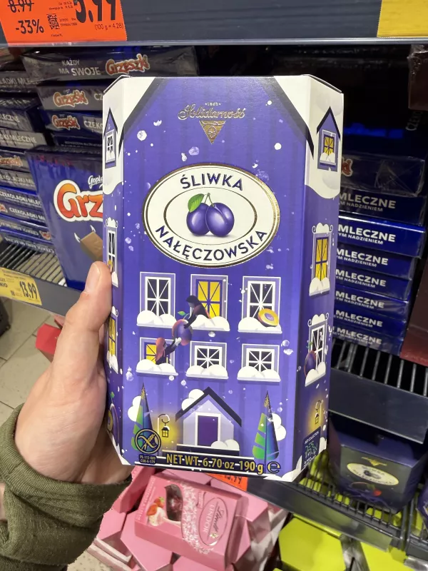 Solidarność Śliwka Nałęczowska w czekoladzie Art Collection (zimowa kamienica) | 190g