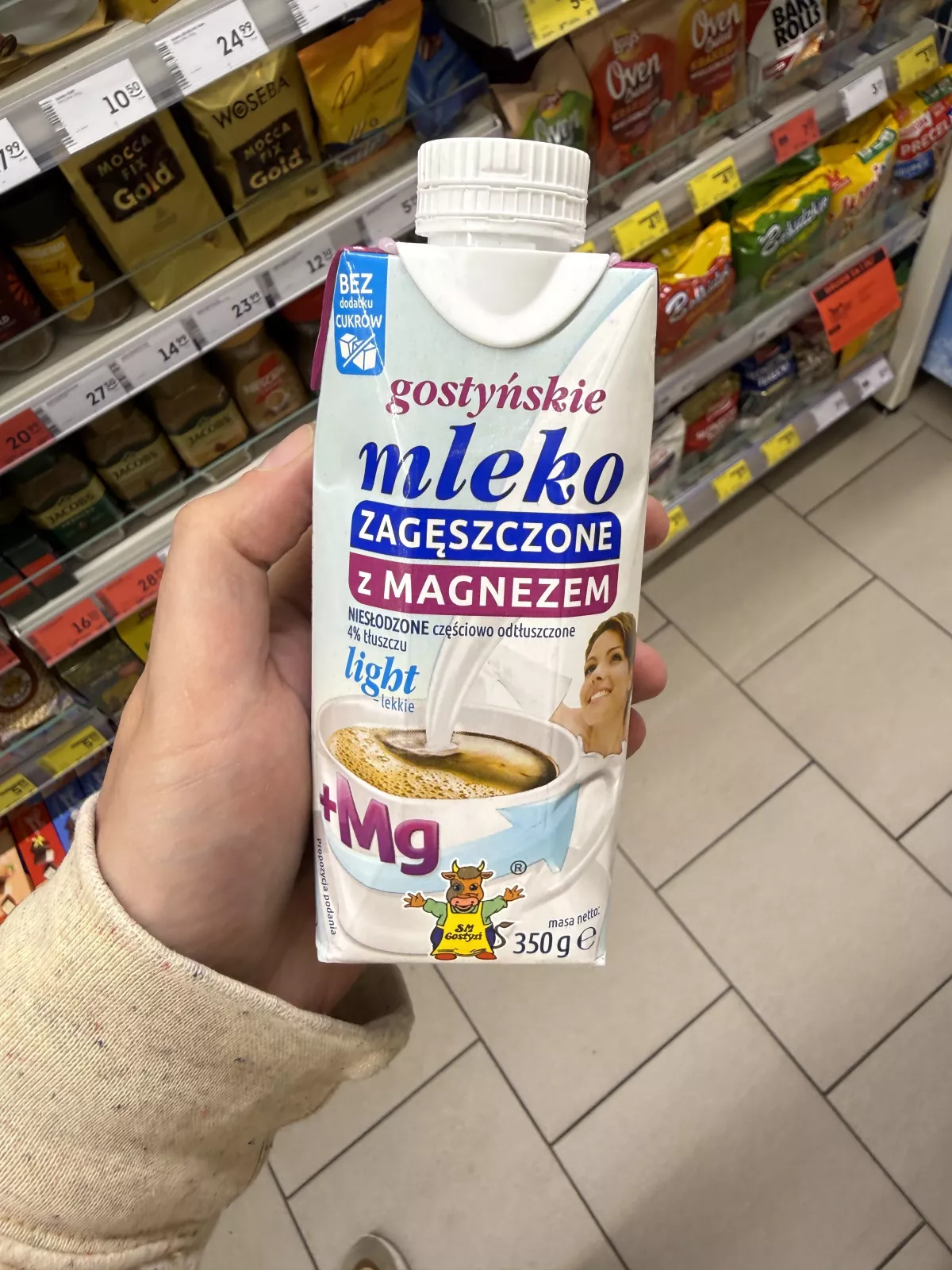 SM Gostyń Mleko gostyńskie zagęszczone niesłodzone z magnezem light | 350g