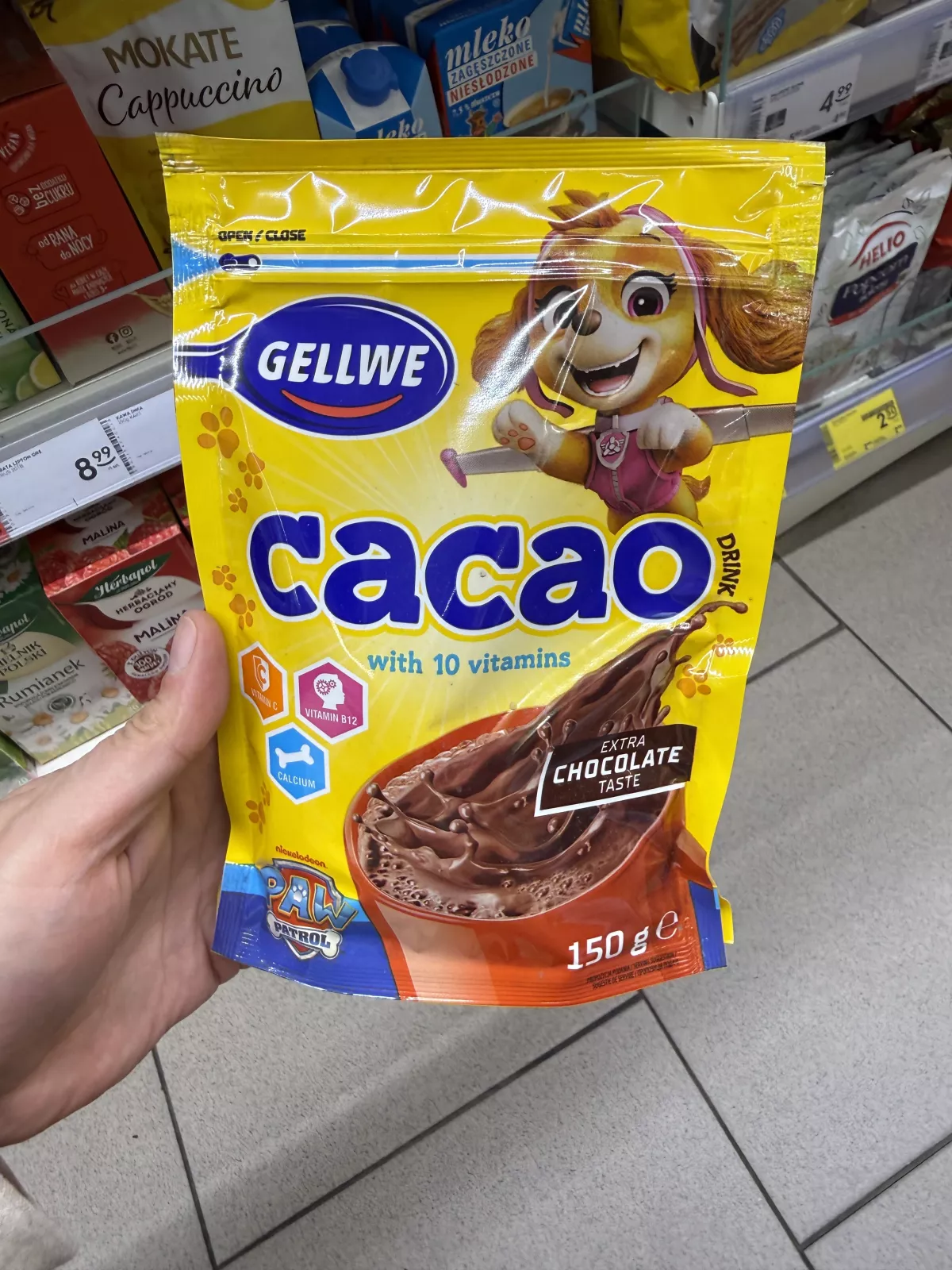 Gellwe Cacao Drink Psi Patrol napój kakaowy z 10 witaminami (Skye) | 150g