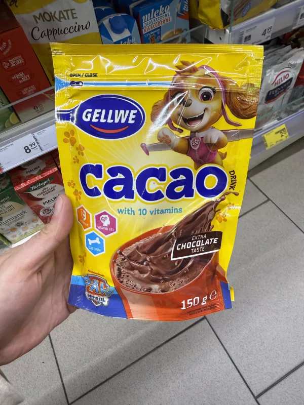 Gellwe Cacao Drink Psi Patrol napój kakaowy z 10 witaminami (Skye) | 150g