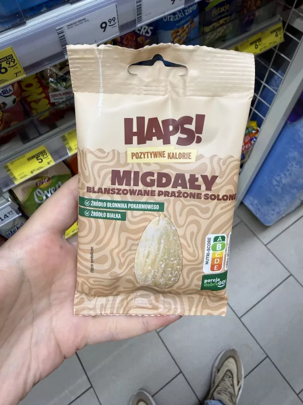 Haps! Migdały blanszowane prażone solone | 30g