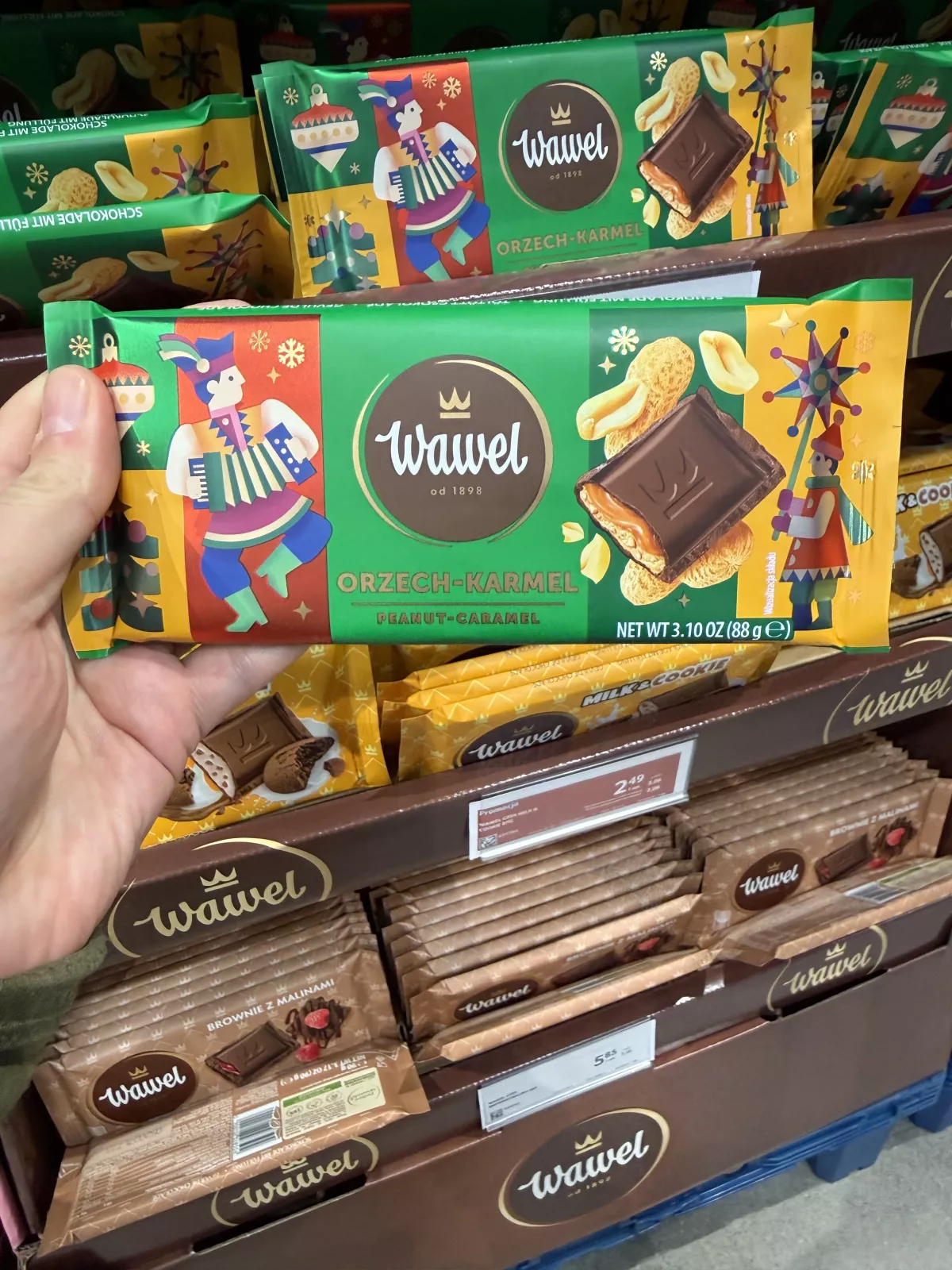 Wawel Czekolada nadziewana Orzech-Karmel (edycja świąteczna) | 88g