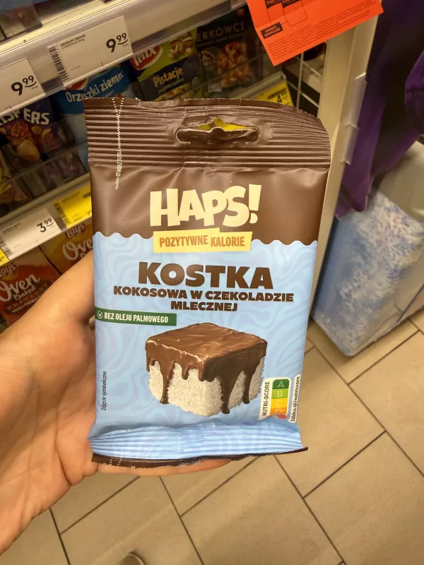 Haps! Kostka kokosowa w czekoladzie mlecznej | 30g