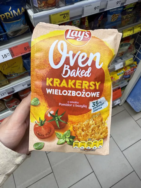 Lay’s Oven Baked Krakersy wielozbożowe o smaku pomidora z bazylią | 80g