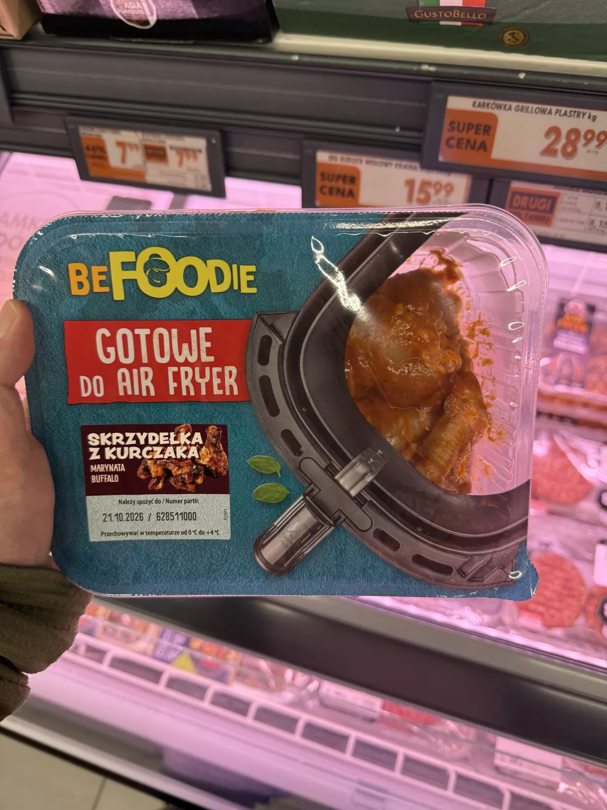 BeFoodie Skrzydełka z kurczaka w marynacie Buffalo – Gotowe do Air Fryer | 500g