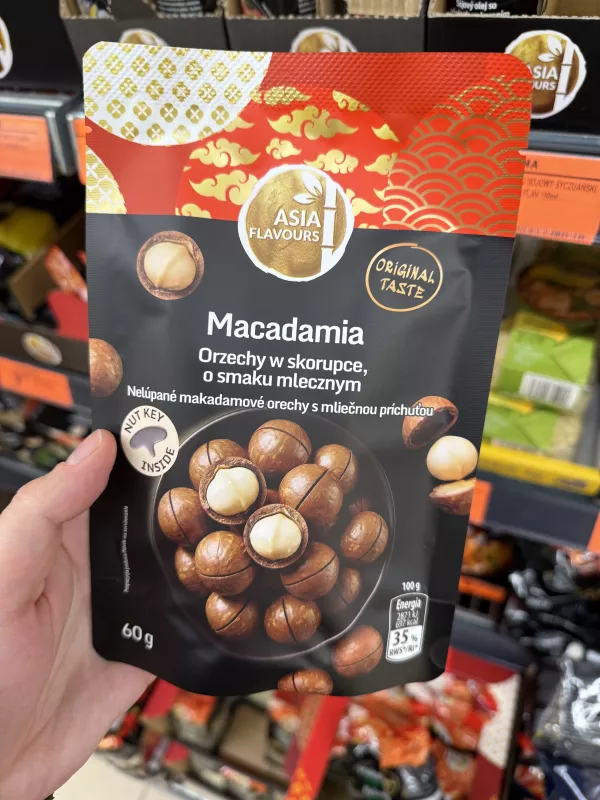 Asia Flavours Macadamia Orzechy w skorupce o smaku mlecznym | 60g