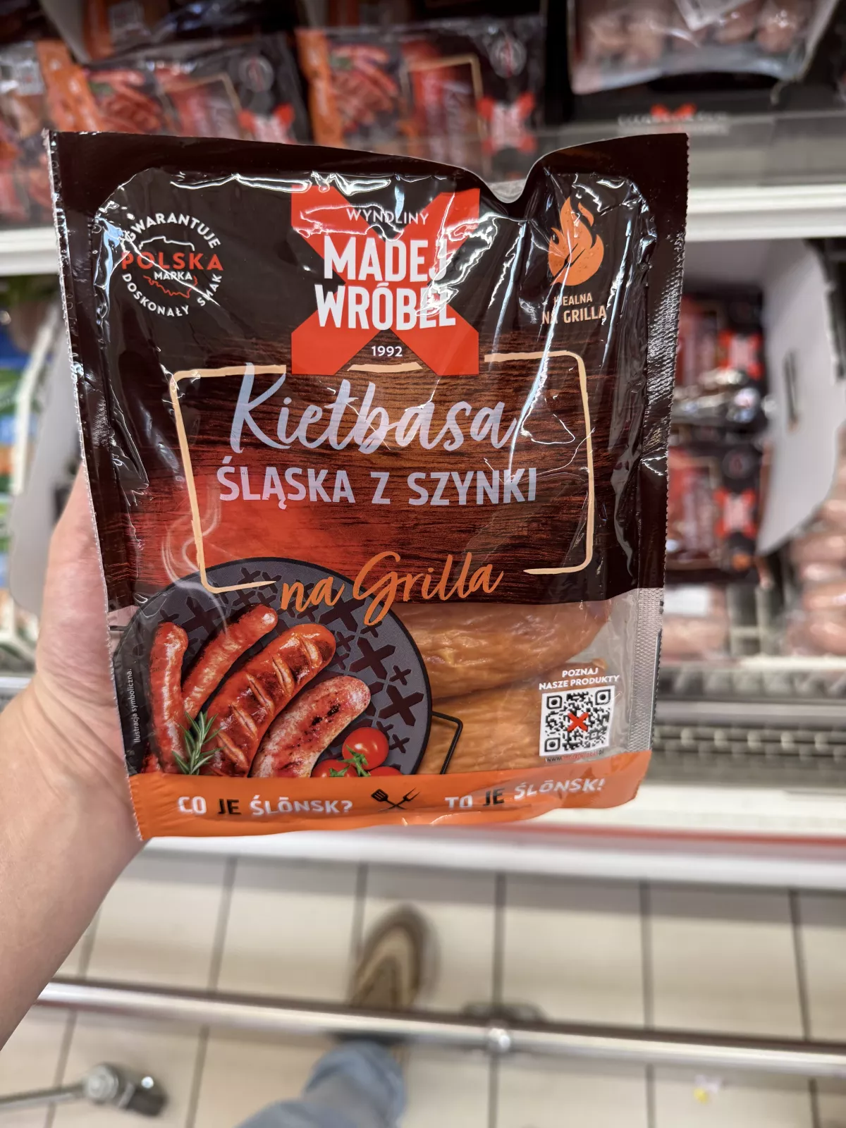 Madej Wróbel Kiełbasa śląska z szynki na grilla | 480g